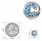 Forever Queen Alphabet Letter Charm Initial C in 925 Sterling Silver