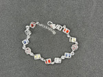 Crystal Beads 925 Silver Chain Bracelet