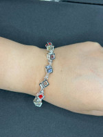 Crystal Beads 925 Silver Chain Bracelet