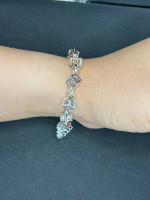 Crystal Beads 925 Silver Chain Bracelet