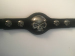 5 Skulls Leather Band Bracelet
