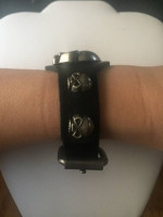 5 Skulls Leather Band Bracelet