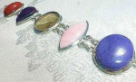 Large Scale Gemstones - Sterling Silver Bracelet