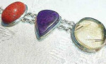 Large Scale Gemstones - Sterling Silver Bracelet