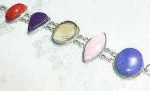 Large Scale Gemstones - Sterling Silver Bracelet