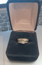14KT Princess Cut Engagement/Wedding Band Set**