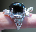 Onyx Filigree Sterling Silver Ring