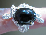 Onyx Filigree Sterling Silver Ring