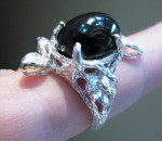 Onyx Filigree Sterling Silver Ring