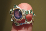Sterling Silver with Sapphire & Emerald Unique Ring