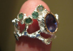 Sterling Silver with Sapphire & Emerald Unique Ring