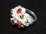 Sterling Silver Rhodolite Garnet Floral Ring