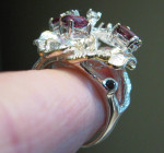 Sterling Silver Rhodolite Garnet Floral Ring