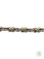 10K 2-Tone Gold and Diamond Women's Bracelet 7 inches, 10 Grams