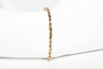 Ladies 14k Yellow Gold Dainty Rope Bracelet Size 6.75"