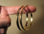 Large Polished Gold Tone Hoop Earrings