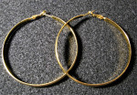 Large Polished Gold Tone Hoop Earrings