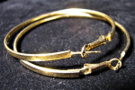 Large Polished Gold Tone Hoop Earrings - 2 ⅜” Diam