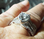 Beautiful silver Heart ring with an insert band