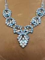 Crystal Necklace Aquamarine Rhinestone  