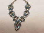 Crystal Necklace Aquamarine Rhinestone  