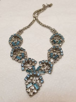 Crystal Necklace Aquamarine Rhinestone  