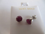 14KT WG NATURAL RUBY STUD EARRINGS