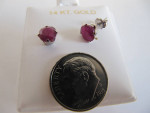14KT WG NATURAL RUBY STUD EARRINGS