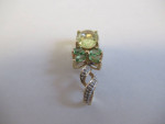 10 KT YG LEMON QUARTZ/TSAVORITE GARNET/DIAMOND PENDANT