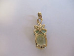10 KT YG LEMON QUARTZ/TSAVORITE GARNET/DIAMOND PENDANT