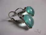 Ocean Green Crystal Hoop Clip-on Earrings