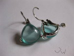 Ocean Green Crystal Hoop Clip-on Earrings