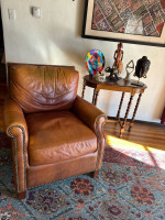 Vintage Living Spaces High End Premium All Leather Sofa Chair Retail: $900