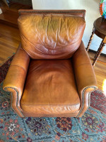 Vintage Living Spaces High End Premium All Leather Sofa Chair Retail: $900