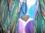 Silver Heart on Black Cord Necklace