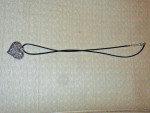 Silver Heart on Black Cord Necklace