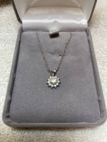 Sterling Silver Crystal Pendant with 18" Sterling Silver Necklace