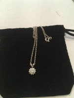 Sterling Silver Crystal Pendant with 18" Sterling Silver Necklace
