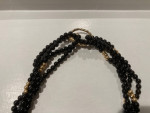 Black Onyx Bead Necklace with 14k gold spacers
