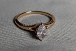 14 k Kay jewelers gold diamond engagement ring Marquise cut