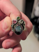 Sterling Silver Semi Druzy Starborn Size 6.5 Ring