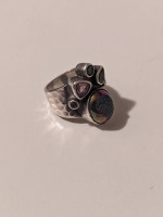 Sterling Silver Semi Druzy Starborn Size 6.5 Ring