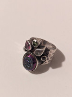 Sterling Silver Semi Druzy Starborn Size 6.5 Ring
