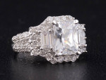 Excellent Colorful Sterling Silver & Cubic Zirconia Ring SZ-7, GREAT!