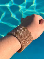 Tan Crystal Cuff Bracelet