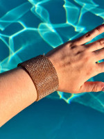 Tan Crystal Cuff Bracelet