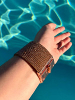 Tan Crystal Cuff Bracelet