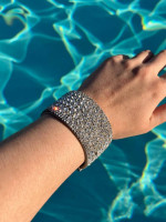 Crystal Studded Cuffed Bracelet
