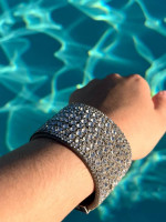 Crystal Studded Cuffed Bracelet