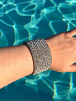 Crystal Studded Cuffed Bracelet